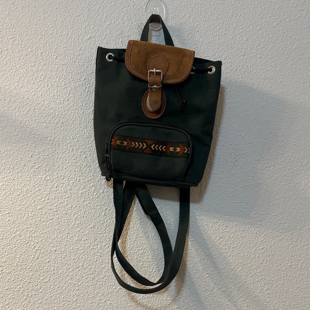 Stylish Green And Brown Backpack - image 1